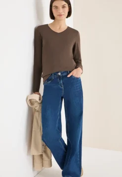 Shirt met lange mouwen en V-hals