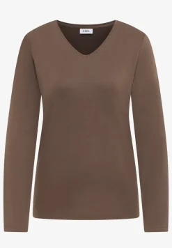 Shirt met lange mouwen en V-hals
