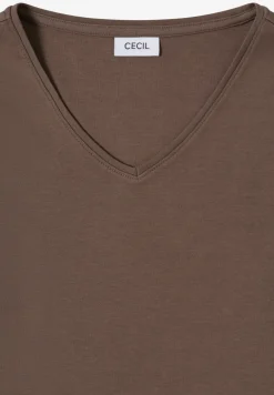 Shirt met lange mouwen en V-hals
