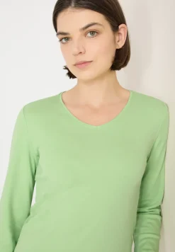 Shirt met lange mouwen en V-hals