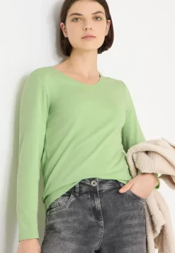 Shirt met lange mouwen en V-hals