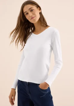 Shirt met lange mouwen en V-hals