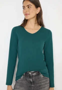 Shirt met lange mouwen en V-hals