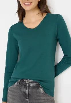 Shirt met lange mouwen en V-hals