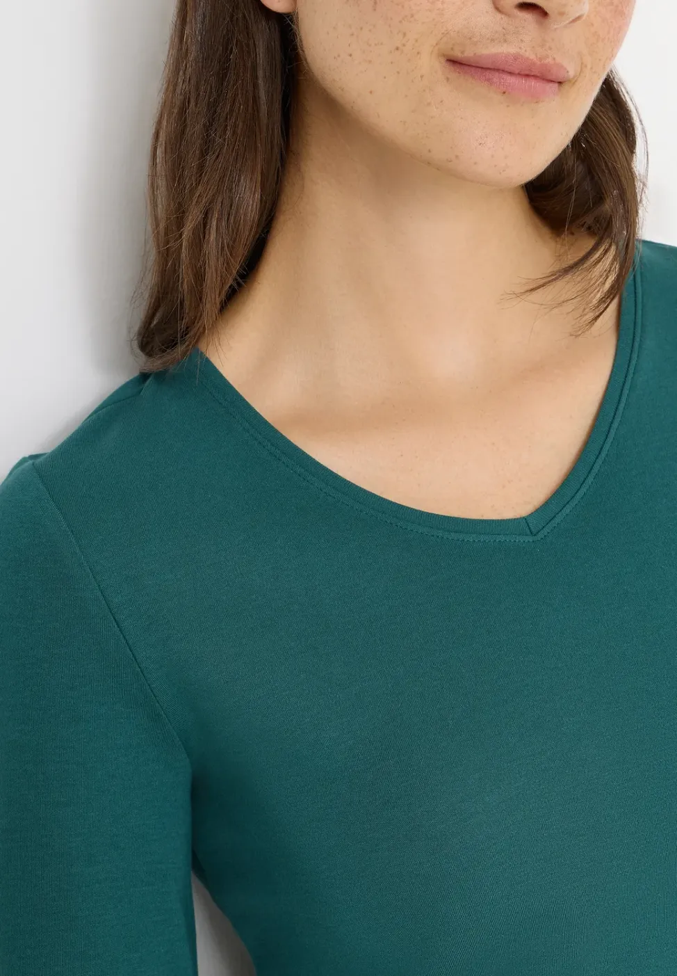 Shirt met lange mouwen en V-hals