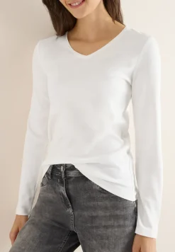 Shirt met lange mouwen en V-hals