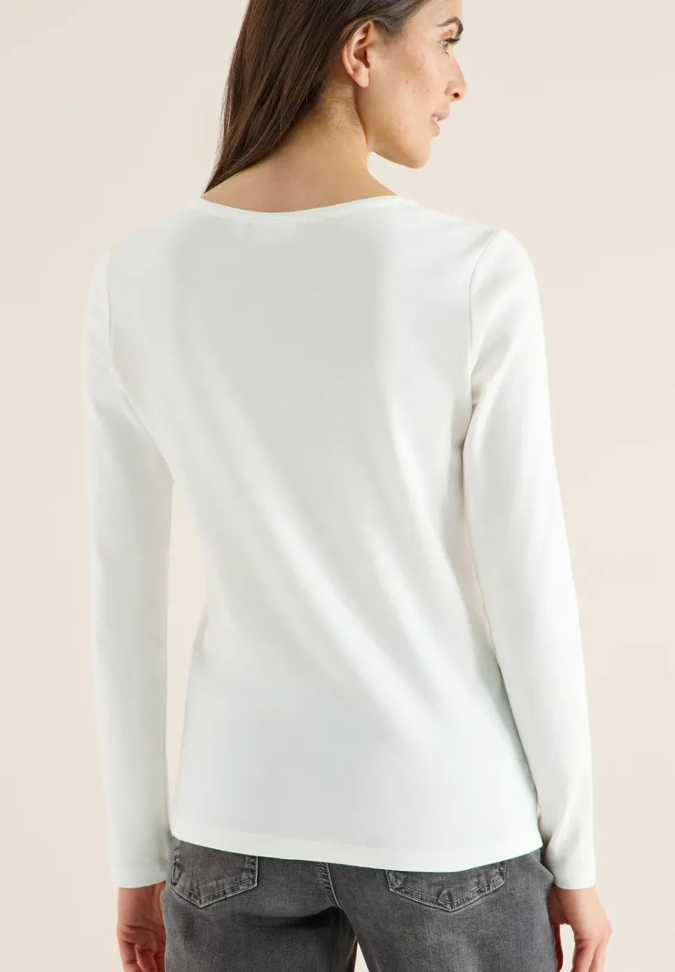Shirt met lange mouwen en V-hals