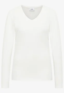 Shirt met lange mouwen en V-hals