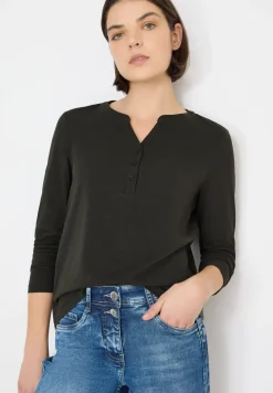 Shirt met lange mouwen met gespleten hals