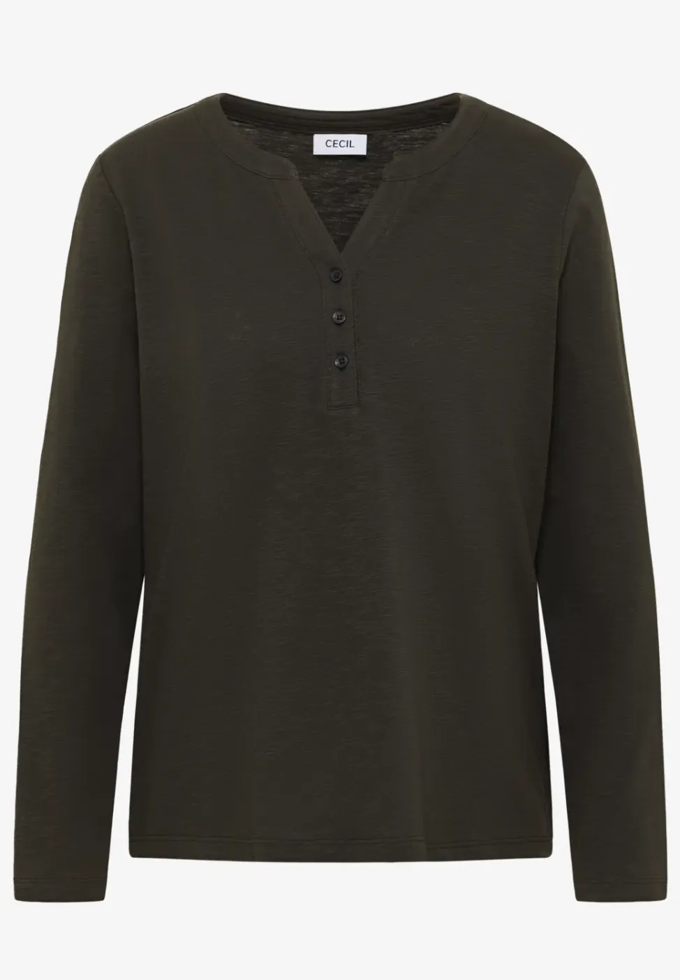 Shirt met lange mouwen met gespleten hals