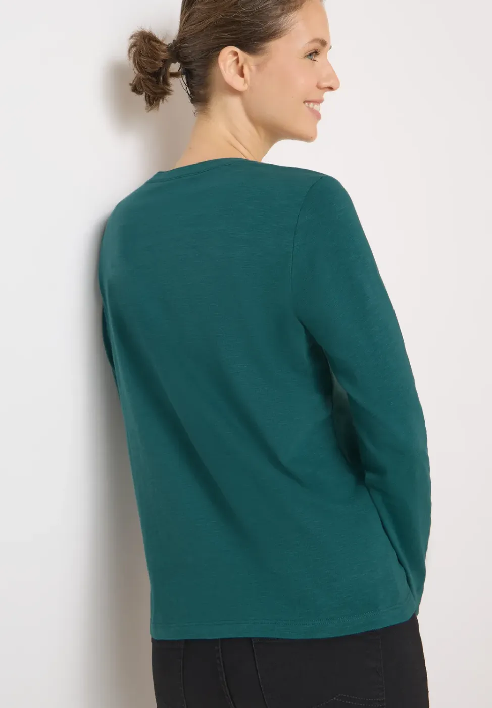 Shirt met lange mouwen met gespleten hals