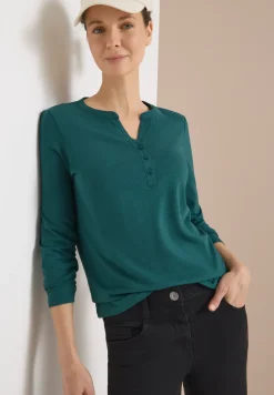 Shirt met lange mouwen met gespleten hals