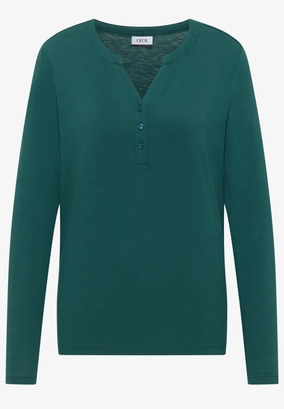 Shirt met lange mouwen met gespleten hals