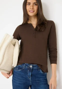 Shirt met lange mouwen met gespleten hals