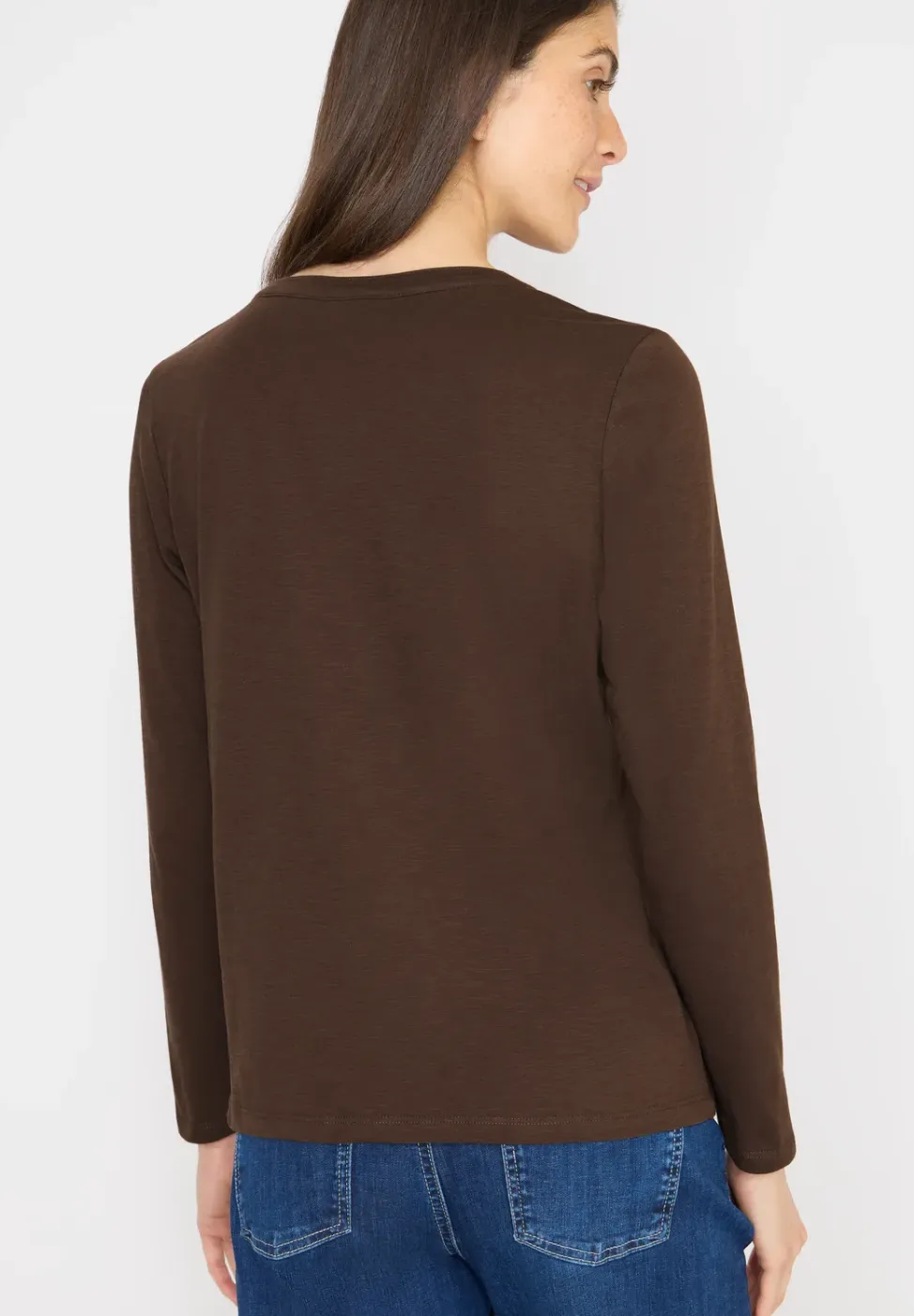 Shirt met lange mouwen met gespleten hals
