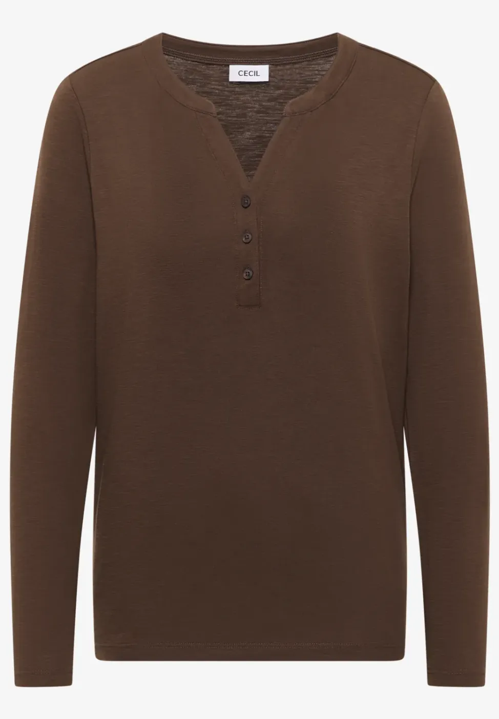 Shirt met lange mouwen met gespleten hals