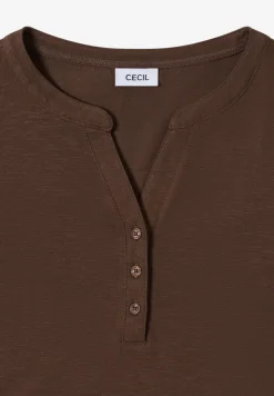 Shirt met lange mouwen met gespleten hals