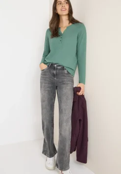 Shirt met lange mouwen met gespleten hals