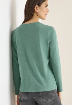 Shirt met lange mouwen met gespleten hals