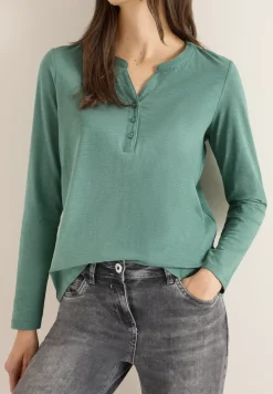 Shirt met lange mouwen met gespleten hals