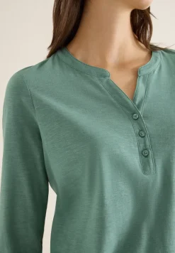 Shirt met lange mouwen met gespleten hals