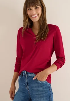 Shirt met lange mouwen met gespleten hals