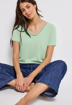 Shirt met linnen look