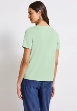 Shirt met linnen look