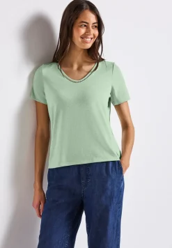 Shirt met linnen look