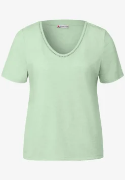Shirt met linnen look