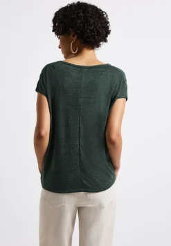 Shirt met linnen look