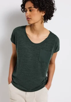 Shirt met linnen look