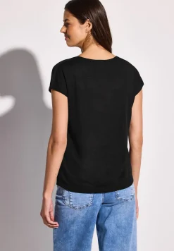 Shirt met linnen look