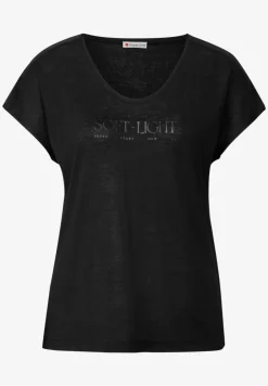 Shirt met linnen look