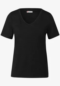 Shirt met linnen look
