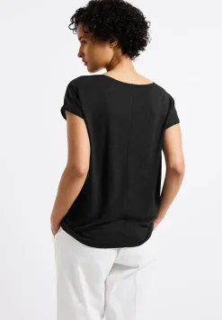 Shirt met linnen look