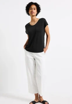 Shirt met linnen look