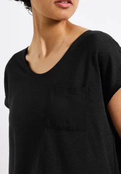 Shirt met linnen look