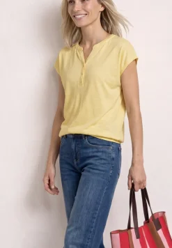 Shirt met losse schouders en gespleten hals