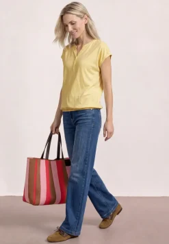 Shirt met losse schouders en gespleten hals