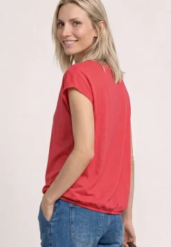 Shirt met losse schouders en gespleten hals