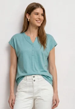 Shirt met losse schouders en gespleten hals