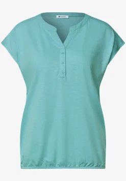 Shirt met losse schouders en gespleten hals