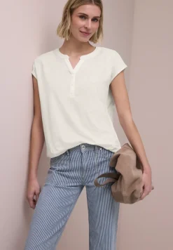 Shirt met losse schouders en gespleten hals