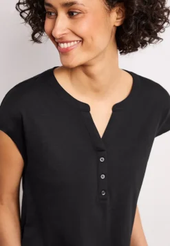 Shirt met losse schouders en gespleten hals
