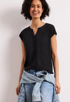 Shirt met losse schouders en gespleten hals