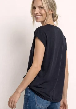 Shirt met losse schouders en gespleten hals