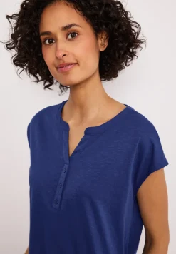 Shirt met losse schouders en gespleten hals