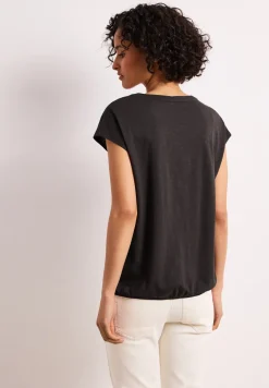 Shirt met losse schouders en gespleten hals