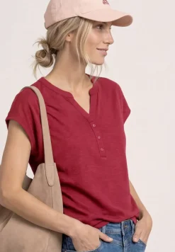 Shirt met losse schouders en gespleten hals